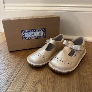 L'Amour Kids Metallic Gold Dress Shoes